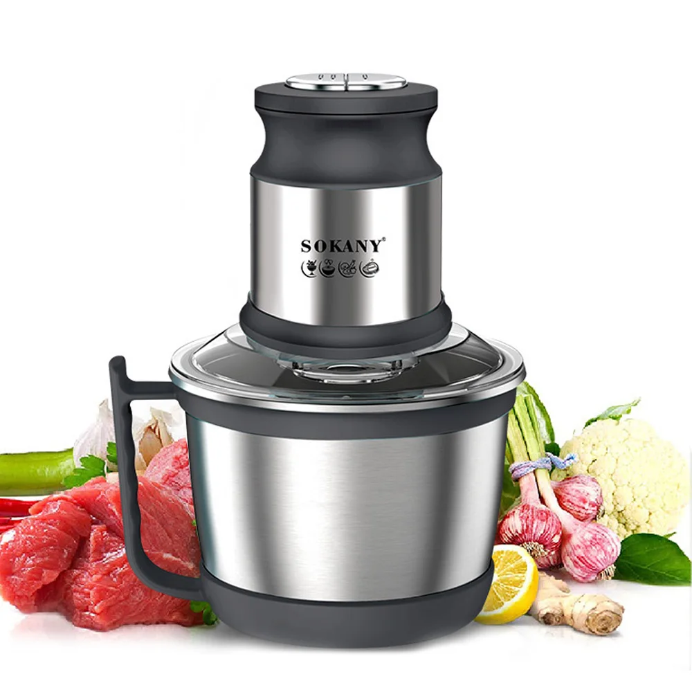 electric 3l multi functional stainless steel body electric meat grinder electric supplementary food processor 800w