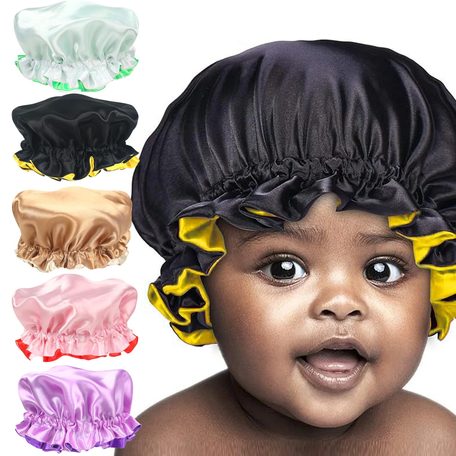 child girl satin silk sleeping cap for children baby hair bonnet for sleeping baby silk bonnet double layer octopus hair cap child girl satin silk sleeping cap for children baby hair bonnet for sleeping baby silk bonnet double layer octopus hair cap
