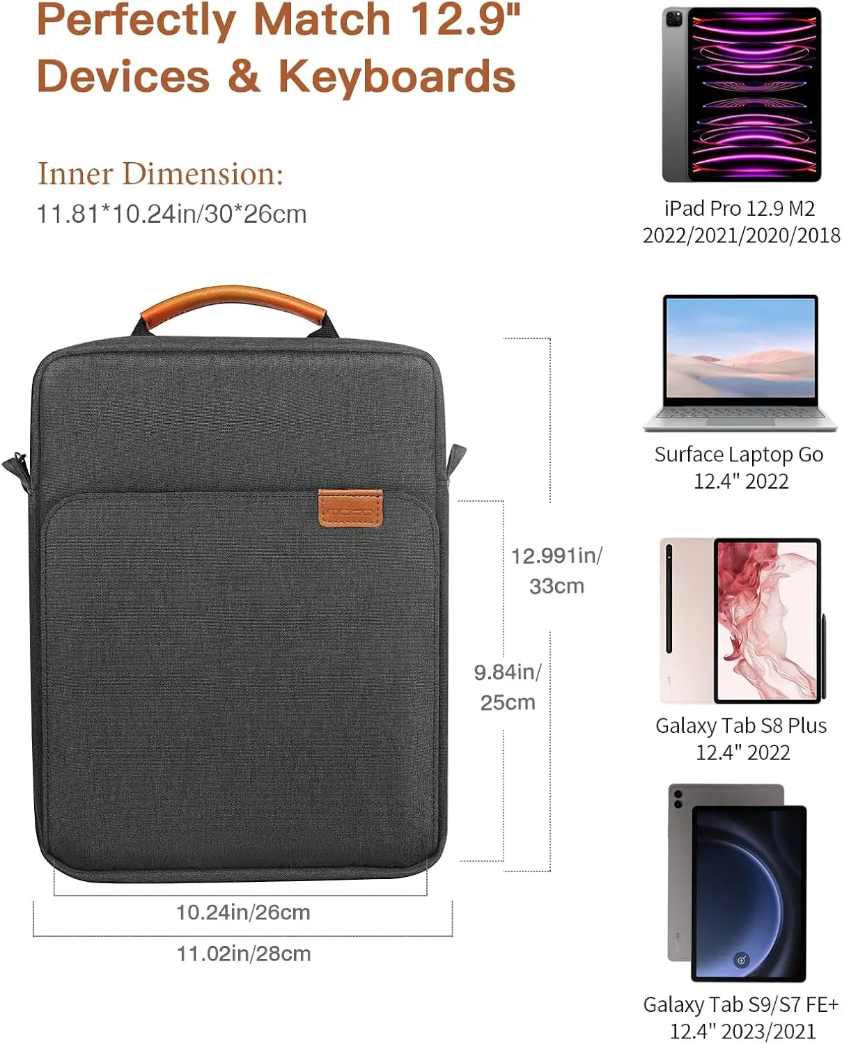12.9 inch tablet sleeve bag,fits with 13 inch new ipad pro m4 & air m2 2024,ipad pro 12.9 m2&m1, go 12.4,galaxy tab s8+/s9+ 12.4 12.9 inch tablet sleeve bag,fits with 13 inch new ipad pro m4 & air m2 2024,ipad pro 12.9 m2&m1, go 12.4,galaxy tab s8+/s9+ 12.4