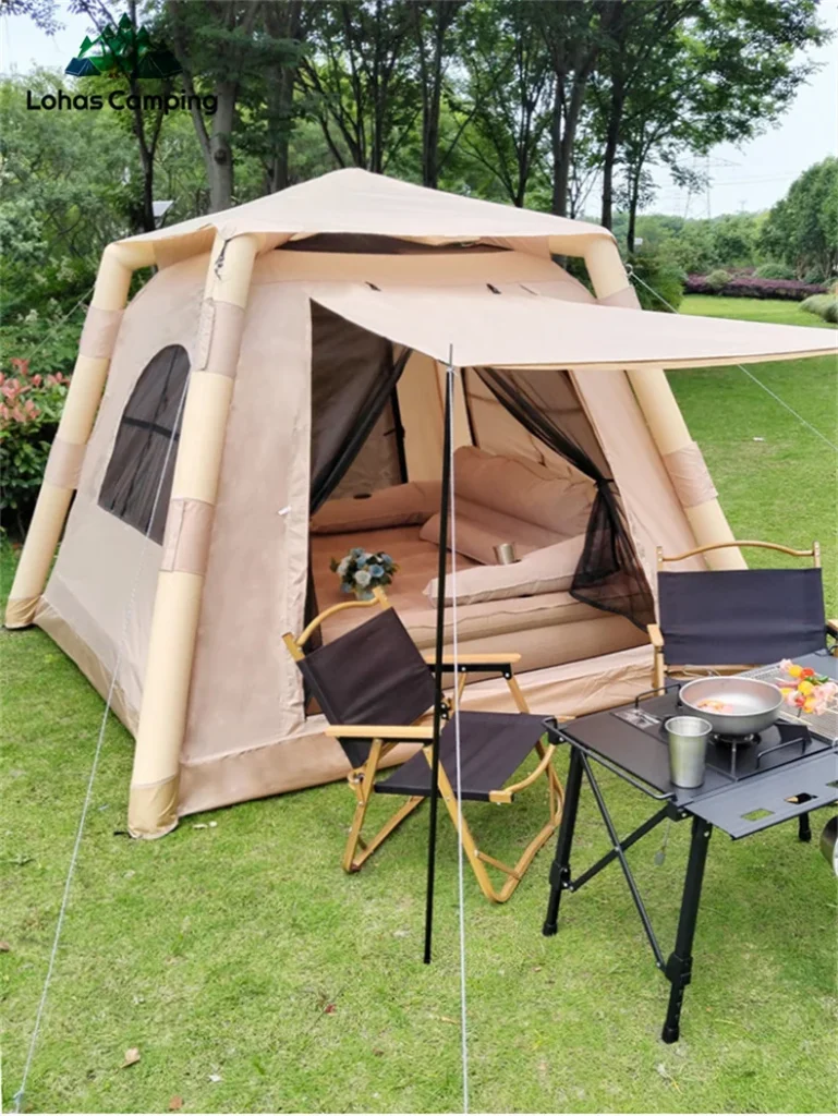 lohascamping large camping air tent for 4 5 people air shelter dome tent family hiking inflatable one touch tent outdoor tent