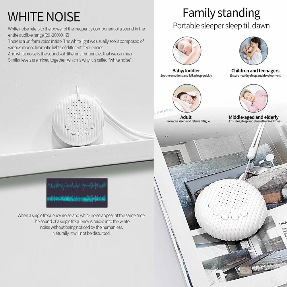 portable baby sleep machine desktop white noise sound machine for baby sleeping 18 soothing sounds 15/30/60min timer portable baby sleep machine desktop white noise sound machine for baby sleeping 18 soothing sounds 15/30/60min timer