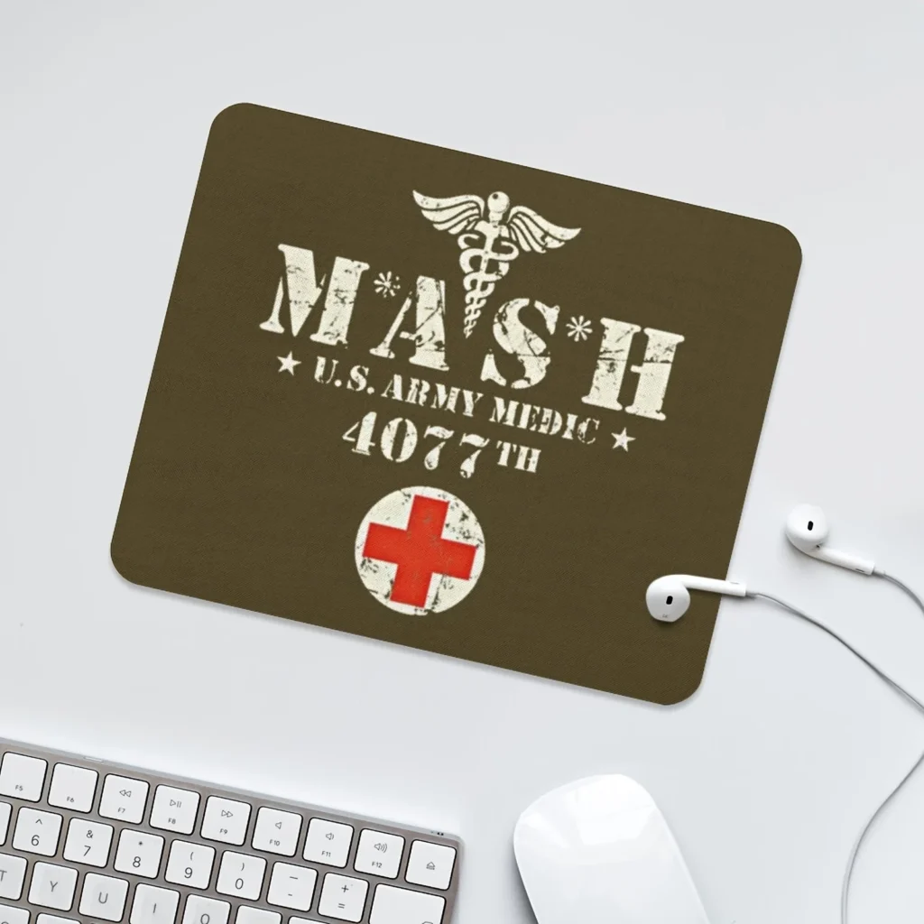 mash 4077 us army medic rubber mouse pad non slip desk accessory office playmat rug mouse mat gaming mat mouse carpet mousepad