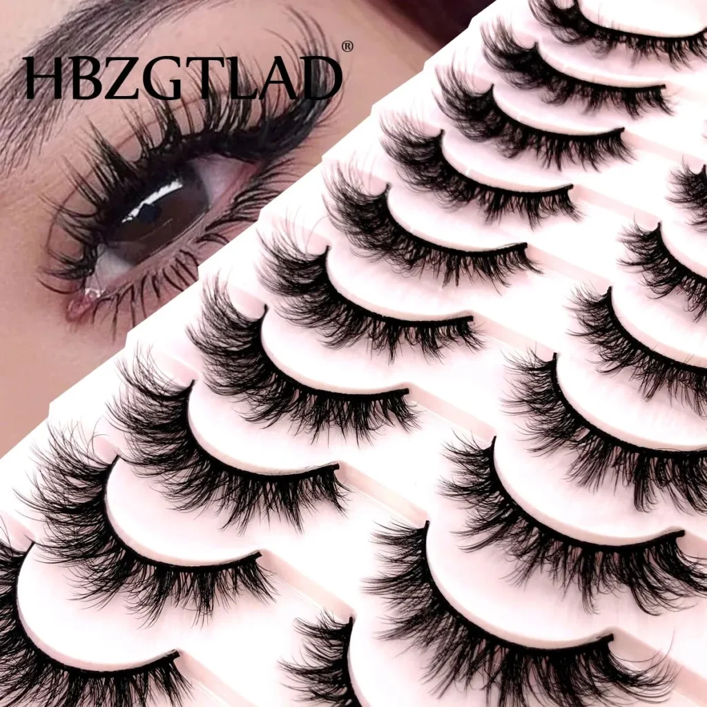 hbzgtlad 10 pairs natural false eyelashes thick make ups 3d mink lashes soft eyelash extension fake eyelash long mink eyelashes