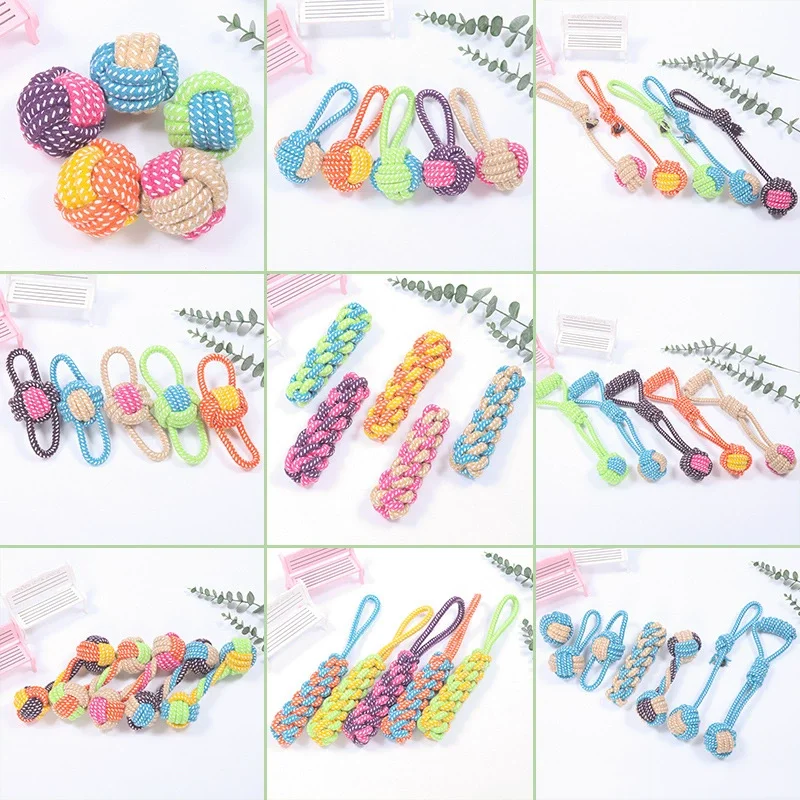 durable dog chew rope toy knot ball for small puppies bite resistant molar teeth cleaning self play boredom relief pet supplies durable dog chew rope toy knot ball for small puppies bite resistant molar teeth cleaning self play boredom relief pet supplies
