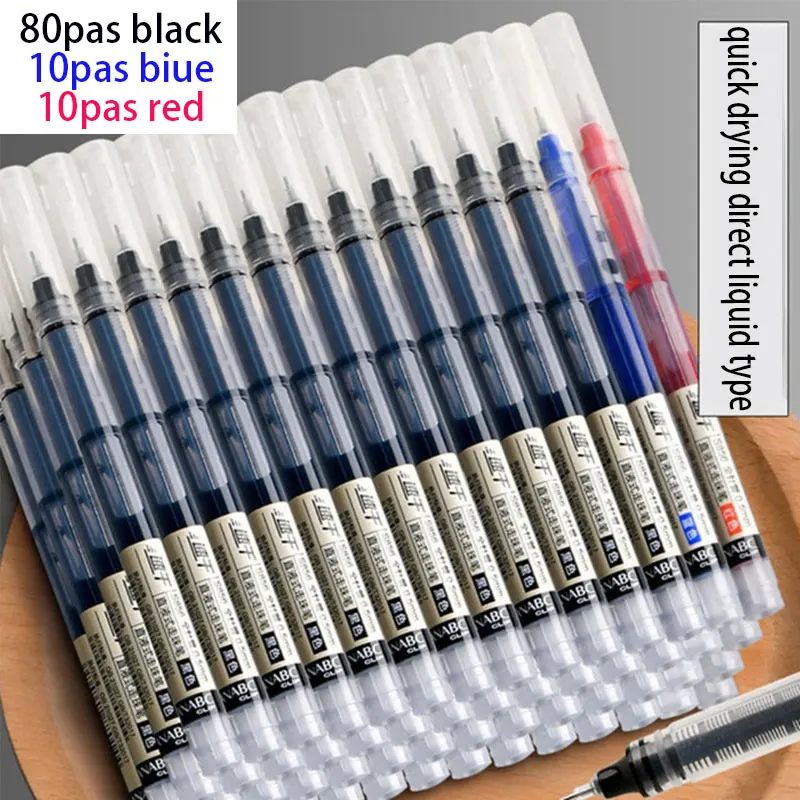 ballpoint pens set: 24/40/80 black + 3/5/10 blue/red | smooth writing for university, office & school | quick drying ink, comfor