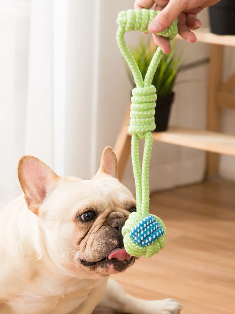 durable dog chew rope toy knot ball for small puppies bite resistant molar teeth cleaning self play boredom relief pet supplies