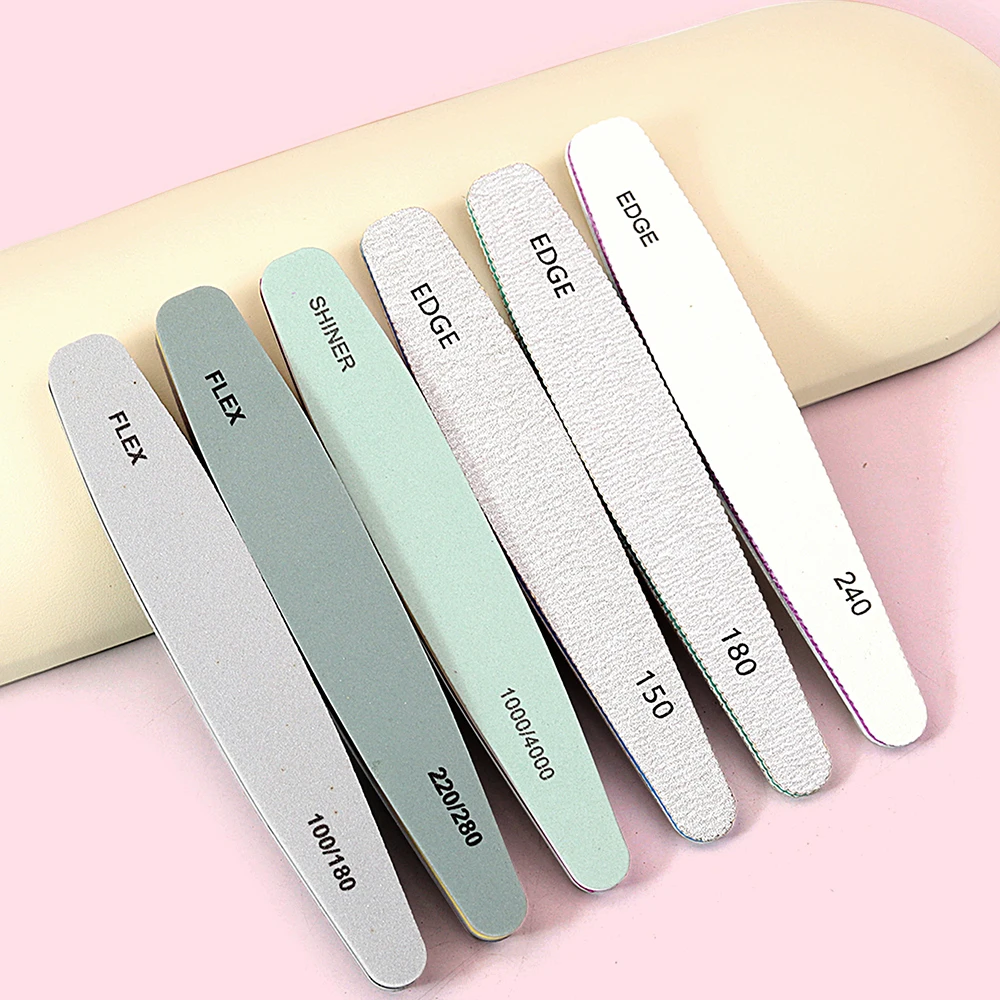 6pcs/set professional nail files manicure sets nail suit nail file buffer block grinding strip pushing kits tools